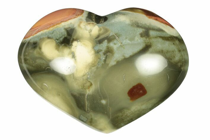 Wide, Polychrome Jasper Heart - Madagascar #278016